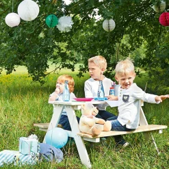 Kinder-Sitzgarnitur Nicki für 4 Kinder - Fichte massiv - Weiß