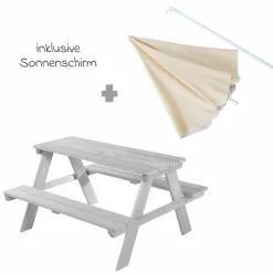 Kindersitzgruppe Picknick for 4 Deluxe inkl. Sonnenschirm - Grau