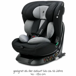 Kindersitz-Reboarder Taos 360 ab Geburt - 12 Jahre (40 cm - 150 cm) drehbar inkl. Isofix-Basis & Top-Tether - Grey Melange - Kollektion 2025