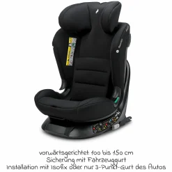 Kindersitz-Reboarder Taos 360 ab Geburt - 12 Jahre (40 cm - 150 cm) drehbar inkl. Isofix-Basis & Top-Tether - Grey Melange - Kollektion 2025