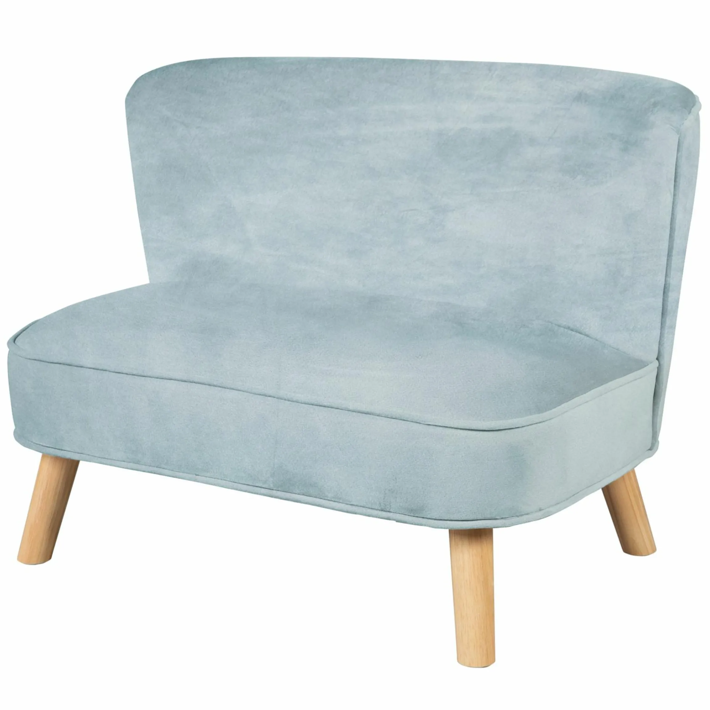 Kindersofa gepolster, mit Samtstoff bezogen - Lil Sofa - Hellblau Sky
