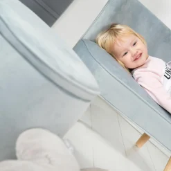 Kindersofa gepolster, mit Samtstoff bezogen - Lil Sofa - Hellblau Sky