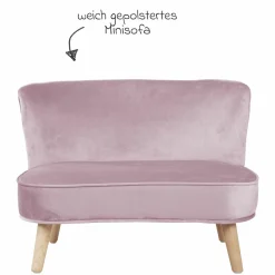 Kindersofa gepolster, mit Samtstoff bezogen - Lil Sofa - Rosa Mauve