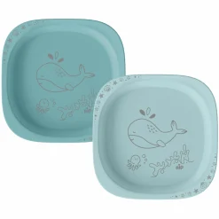 Kinderteller 2er Pack eat green - Blau