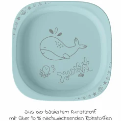 Kinderteller 2er Pack eat green - Blau