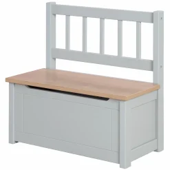 Kindertruhenbank mit aufklappbarer Sitzfläche und Dämpfungsbeschlag - Woody - Natur Taupe