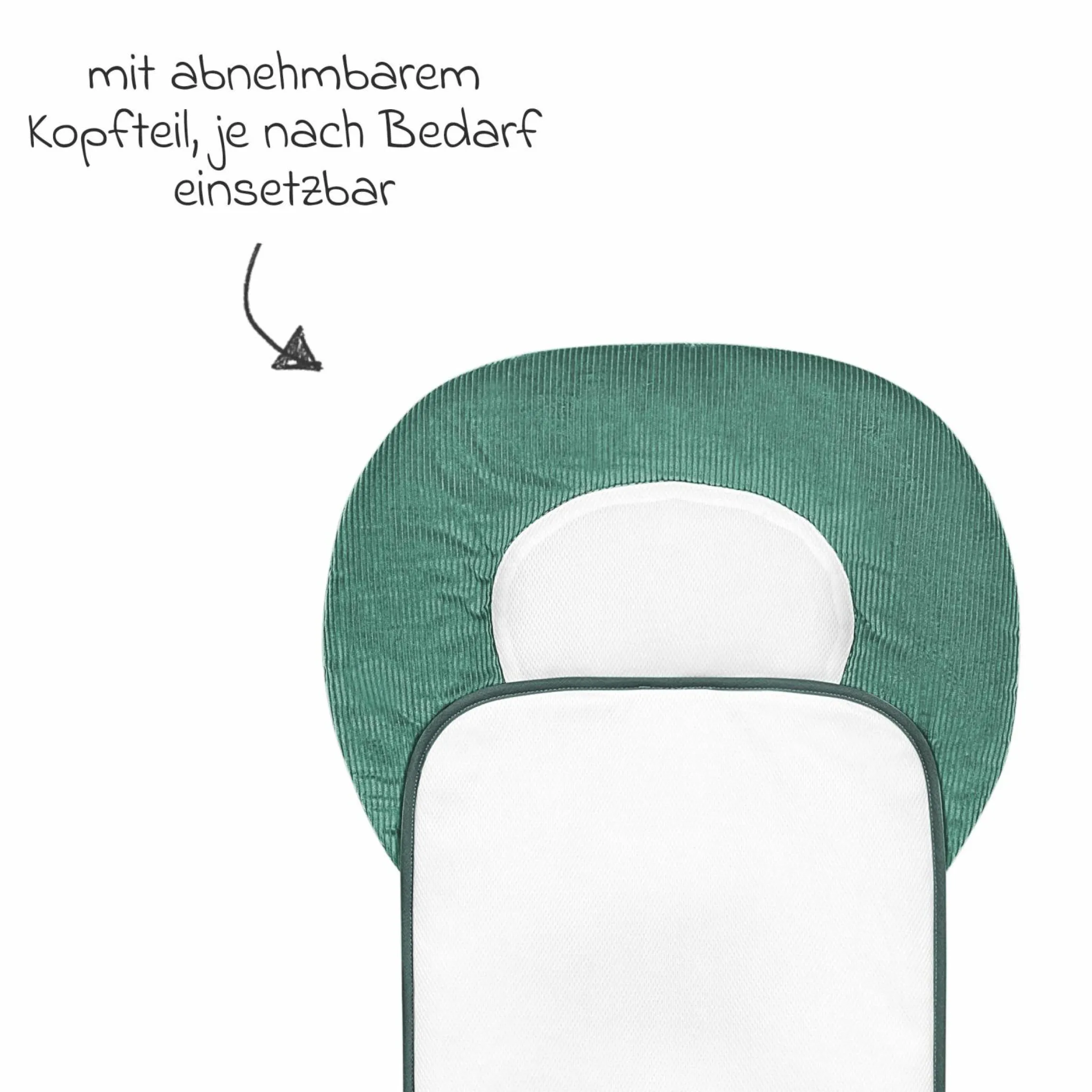Kinderwagen-Auflage Babycool für ein angenehmes Sitzgefühl - Cool Cord - Eucalyptus - Kollektion 2024
