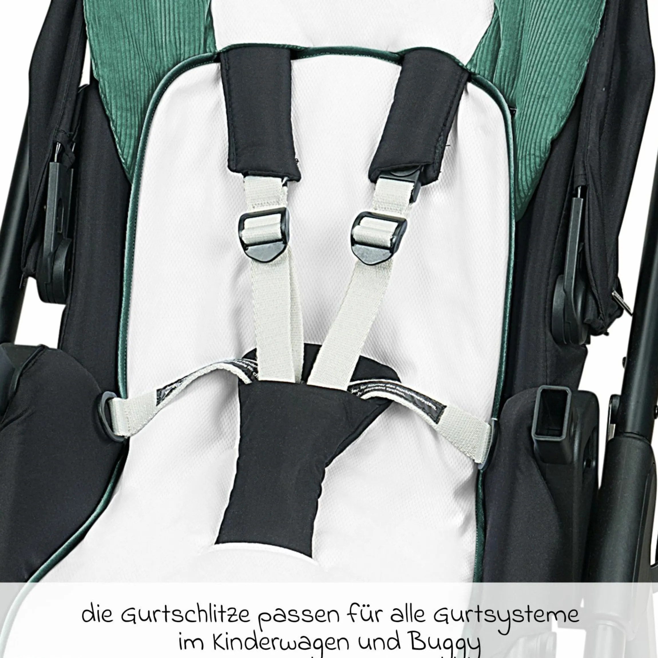 Kinderwagen-Auflage Babycool für ein angenehmes Sitzgefühl - Cool Cord - Eucalyptus - Kollektion 2024
