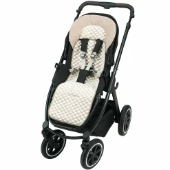 Kinderwagen-Auflage mit iceberg-4D-Gewebe - kühlend für ein angenehmes Sitzgefühl - Sand - Kollektion 2024
