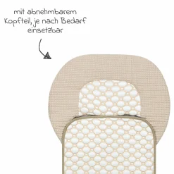Kinderwagen-Auflage mit iceberg-4D-Gewebe - kühlend für ein angenehmes Sitzgefühl - Sand - Kollektion 2024