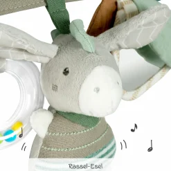 Kinderwagenkette mit Rassel & Quietsche - Esel & Schaf