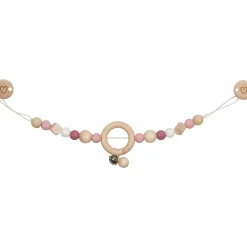 Kinderwagenkette mit Silikonperlen - Herzchen - Rosa