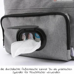 Kinderwagen-Organizer BO 300 mit Schultergurt & Wickelunterlage - Grey