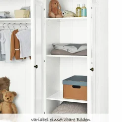 Kinderzimmer Emilia mit 3-türigem Schrank, Bett, breiter Wickelkommode