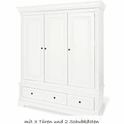Kinderzimmer Emilia 3-türigem Schrank, Bett, extrabreiter Wickelkommode