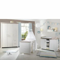 Kinderzimmer Felicia mit 3-türigem Schrank, Bett, Wickelkommode