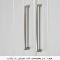 Kinderzimmer Helene mit 3-türigem Schrank, Bett, breiter Wickelkommode - Lichtgrau