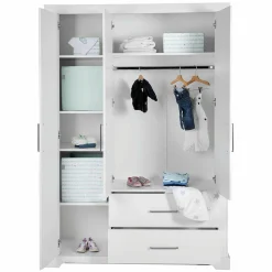 Kinderzimmer Maxi mit 3-türigem Schrank, Bett, Wickelkommode