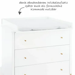 Kinderzimmer Pan mit 3-türigem Schrank, Bett, breiter Wickelkommode