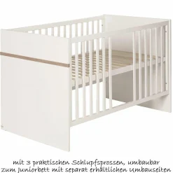 Kinderzimmer Pia mit 3-türigem Schrank, Bett,  breiter Wickelkommode