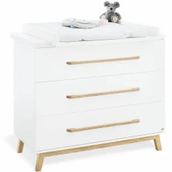 Kinderzimmer Riva mit 2-türigem Schrank, Bett, breiter Wickelkommode