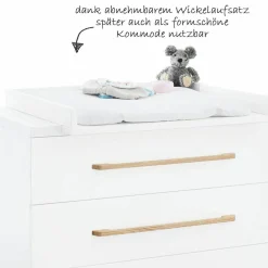 Kinderzimmer Riva mit 2-türigem Schrank, Bett, breiter Wickelkommode
