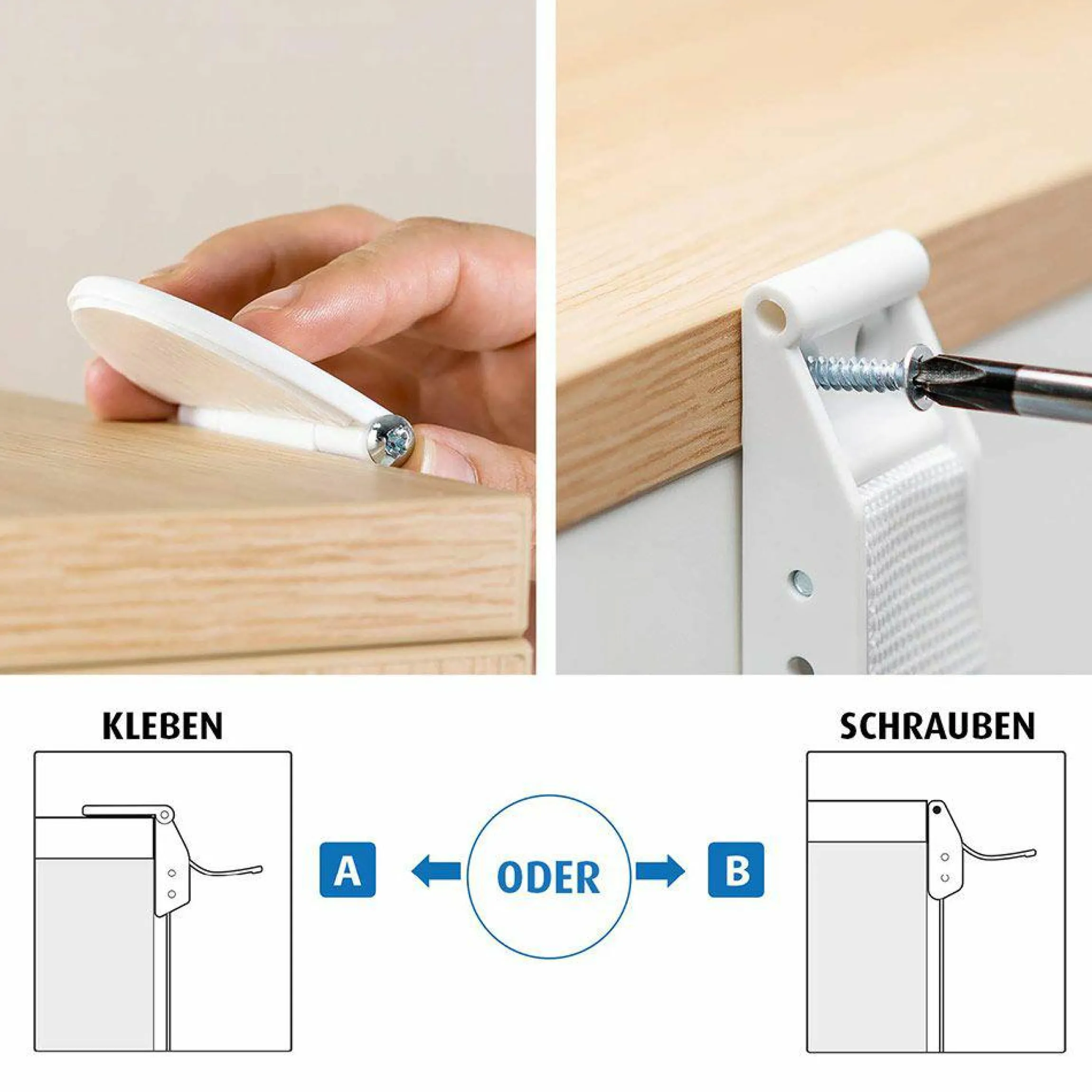 Kippsicherung für Möbel - 2 Bänder - Weiß