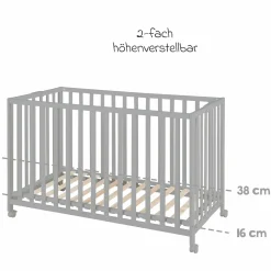 Klappbett 2-fach höhenverstellbar 60 x 120 cm - Taupe - Kollektion 2024