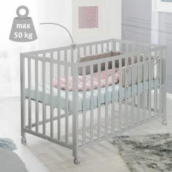 Klappbett 2-fach höhenverstellbar 60 x 120 cm - Taupe - Kollektion 2024