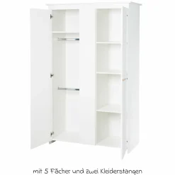 Kleiderschrank Anton 2-türig - Weiß - Kollektion 2024