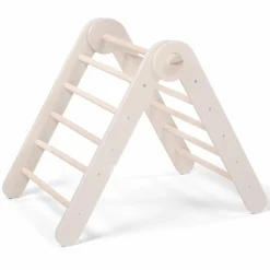 Kletterdreieck Littlefoot montiert, werkzeuglos verstellbar, klappbar aus Buchenholz - Beige lackiert
