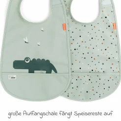 Klett-Lätzchen 2er Pack - Croco - Grün