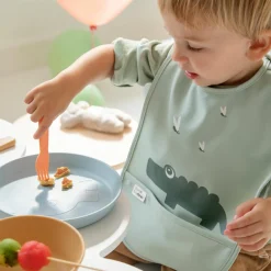 Klett-Lätzchen 2er Pack - Croco - Grün