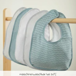 Klett-Lätzchen 5er Pack - Grau