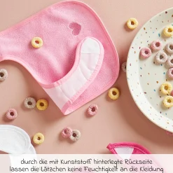 Klett-Lätzchen 4er Pack - Pink Rosa