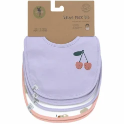 Klett-Lätzchen 5er Pack Bibs aus Bio-Baumwolle - Happy Fruits - Cherry