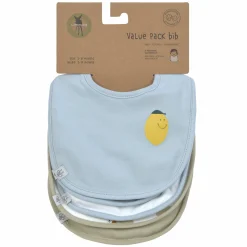 Klett-Lätzchen 5er Pack Bibs aus Bio-Baumwolle - Happy Fruits - Lemon