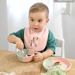 Klett-Lätzchen 5er Pack Bibs aus Bio-Baumwolle - Happy Fruits - Lemon