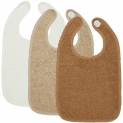 Klett-Lätzchen 3er Pack Frottee 25 x 34 cm - OffWhite / Sand / Toffee
