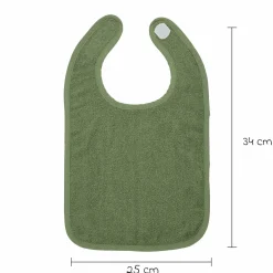Klett-Lätzchen 3er Pack Frottee 25 x 34 cm - OffWhite / Soft Green / Forest Green