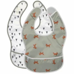 Klett-Lätzchen 2er Pack Lightweight Bib - Little Forest Fox - Olive