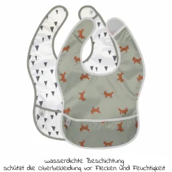 Klett-Lätzchen 2er Pack Lightweight Bib - Little Forest Fox - Olive
