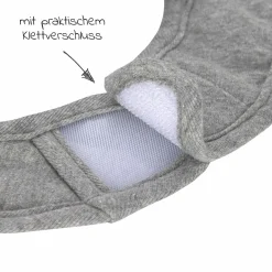 Klett-Lätzchen 3er Pack Newborn Bib aus Bio-Baumwolle - Dark Grey / Light Grey / Nature Melange