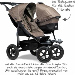 Kombi-Einheit (1 x Wanne & Sitz) für Duo - Braun