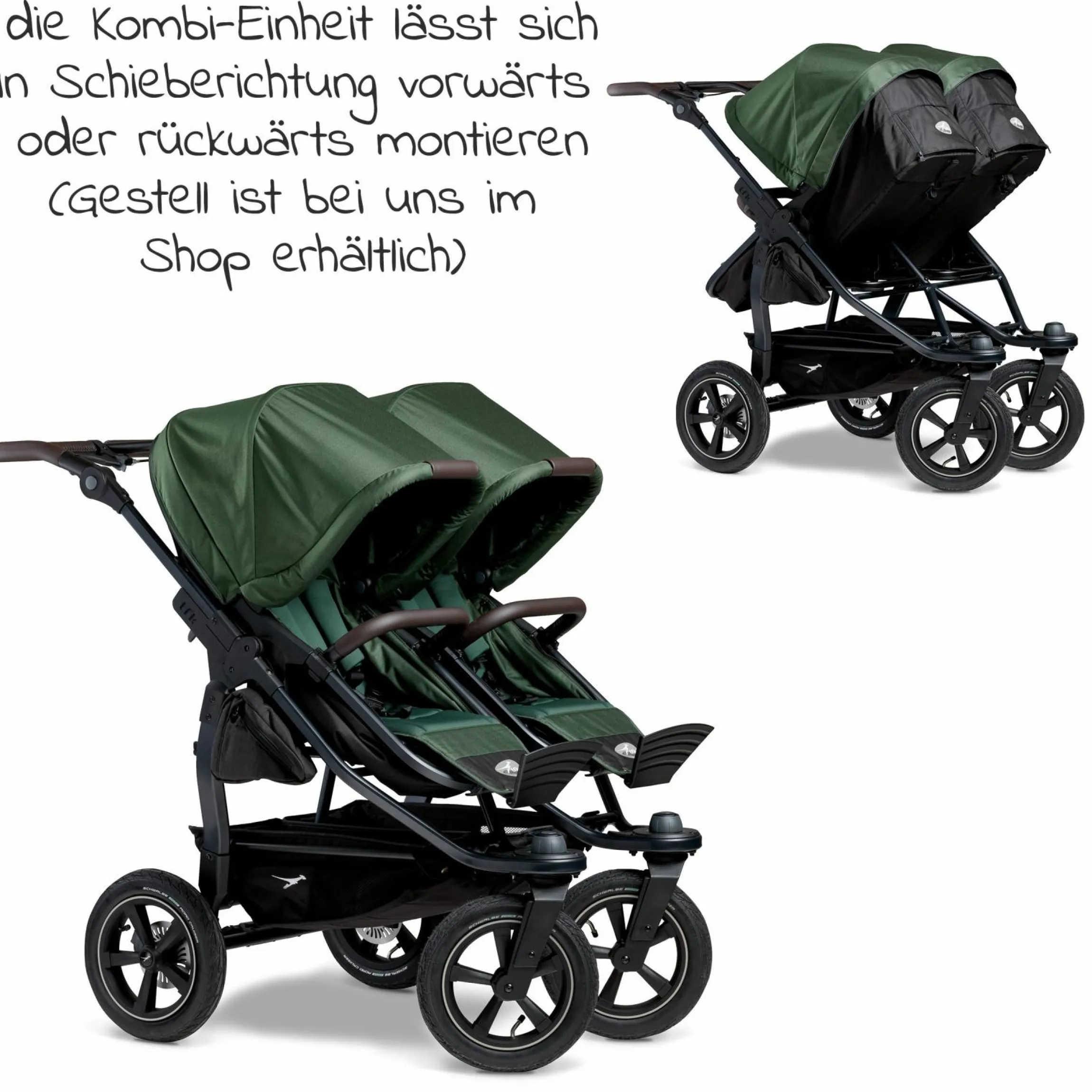 Kombi-Einheit (1 x Wanne / Sitz) für Duo 2 - Olive - Kollektion 2025