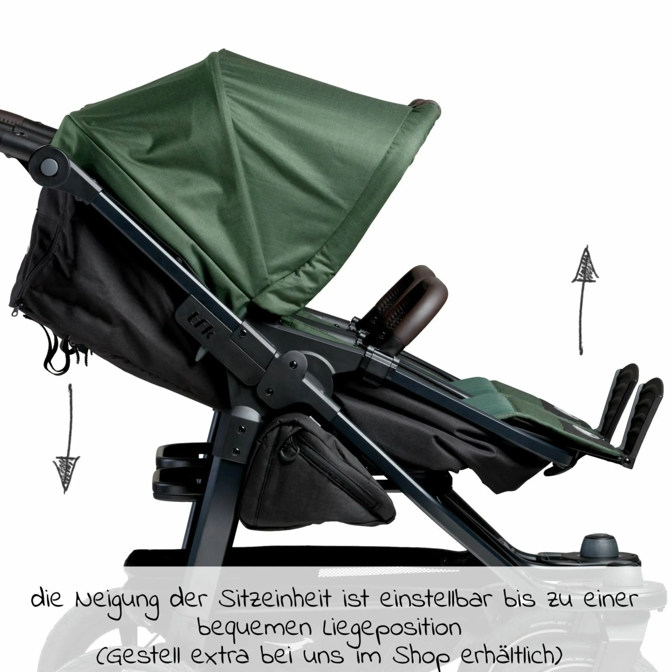 Kombi-Einheit (1 x Wanne / Sitz) für Duo 2 - Olive - Kollektion 2025