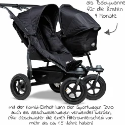 Kombi-Einheit (1 x Wanne & Sitz) für Duo - Schwarz