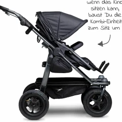 Kombi-Einheit (1 x Wanne & Sitz) für Duo - Schwarz
