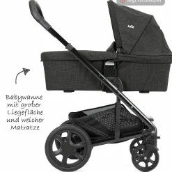 Kombi-Kinderwagen Chrome DLX Set inkl. Babywanne, Fußdecke, Adapter & Regenschutz - Foggy Gray