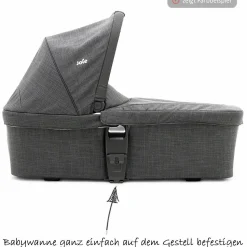 Kombi-Kinderwagen Chrome DLX Set inkl. Babywanne, Fußdecke, Adapter & Regenschutz - Foggy Gray